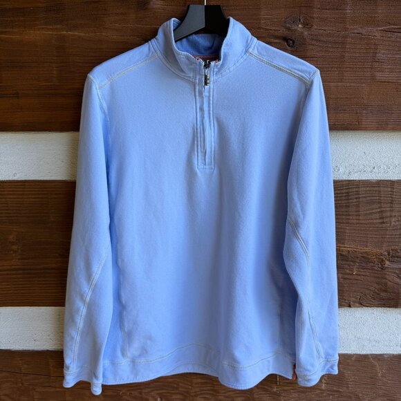 TOMMY BAHAMA Men’s Blue ¼ Zip Pullover, Cotton, Sweatshirt, Sweater, Sz M - Picture 1 of 9